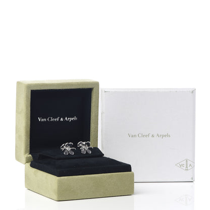 Van Cleef & Arpels 18K White Gold Diamond Mini Frivole Earrings 5 of 5