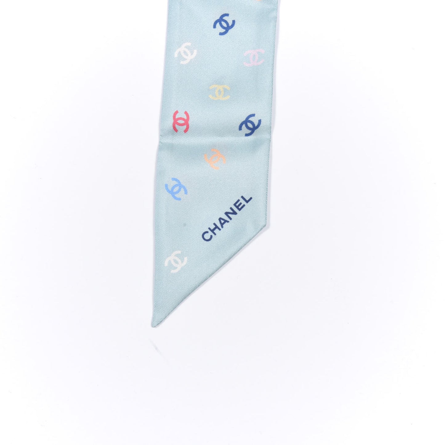 Silk Heart CC Slim Bandeau Scarf Light Blue