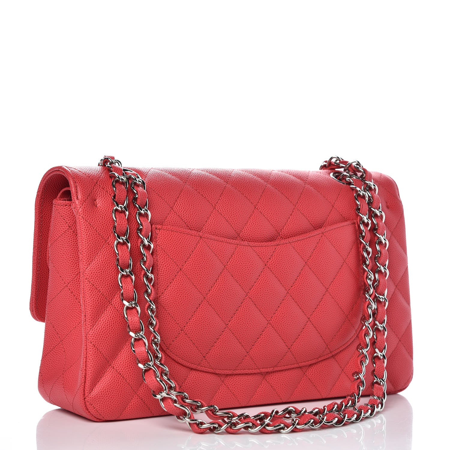 Chanel Caviar Quilted Medium Double Flap Light Red 3 of 8