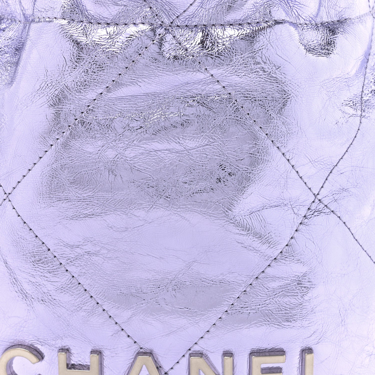 Chanel Metallic Calfskin Quilted Mini Chanel 22 Lilac 8 of 10