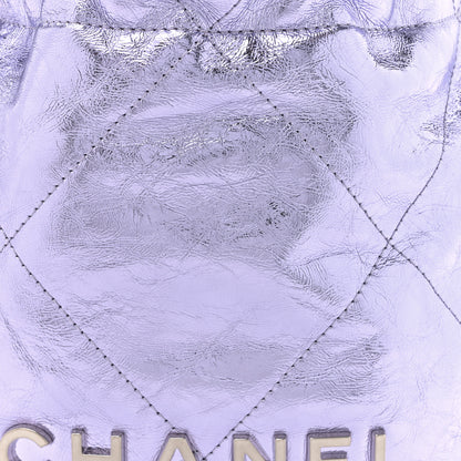 Chanel Metallic Calfskin Quilted Mini Chanel 22 Lilac 8 of 10
