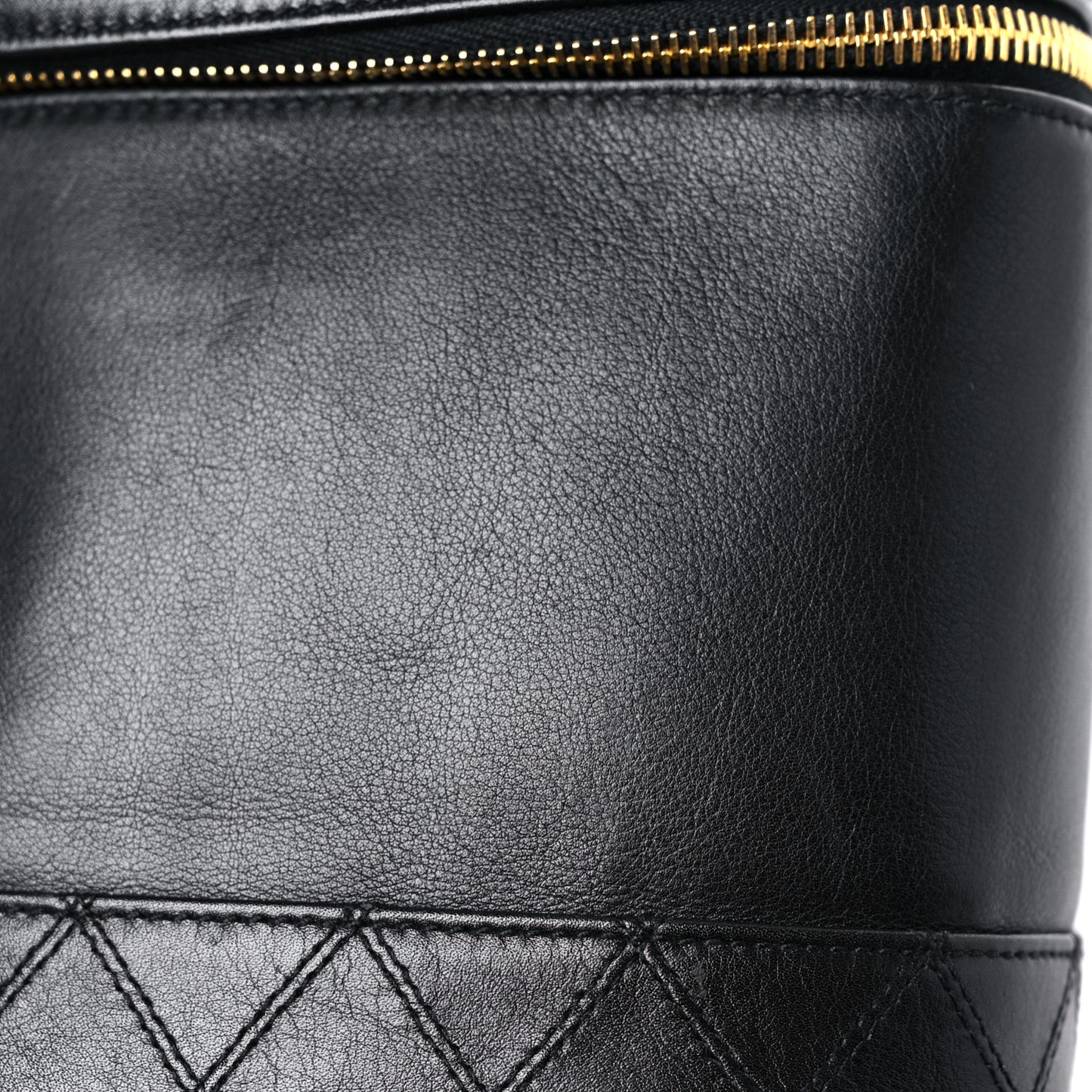Lambskin Vanity Cosmetic Case Black