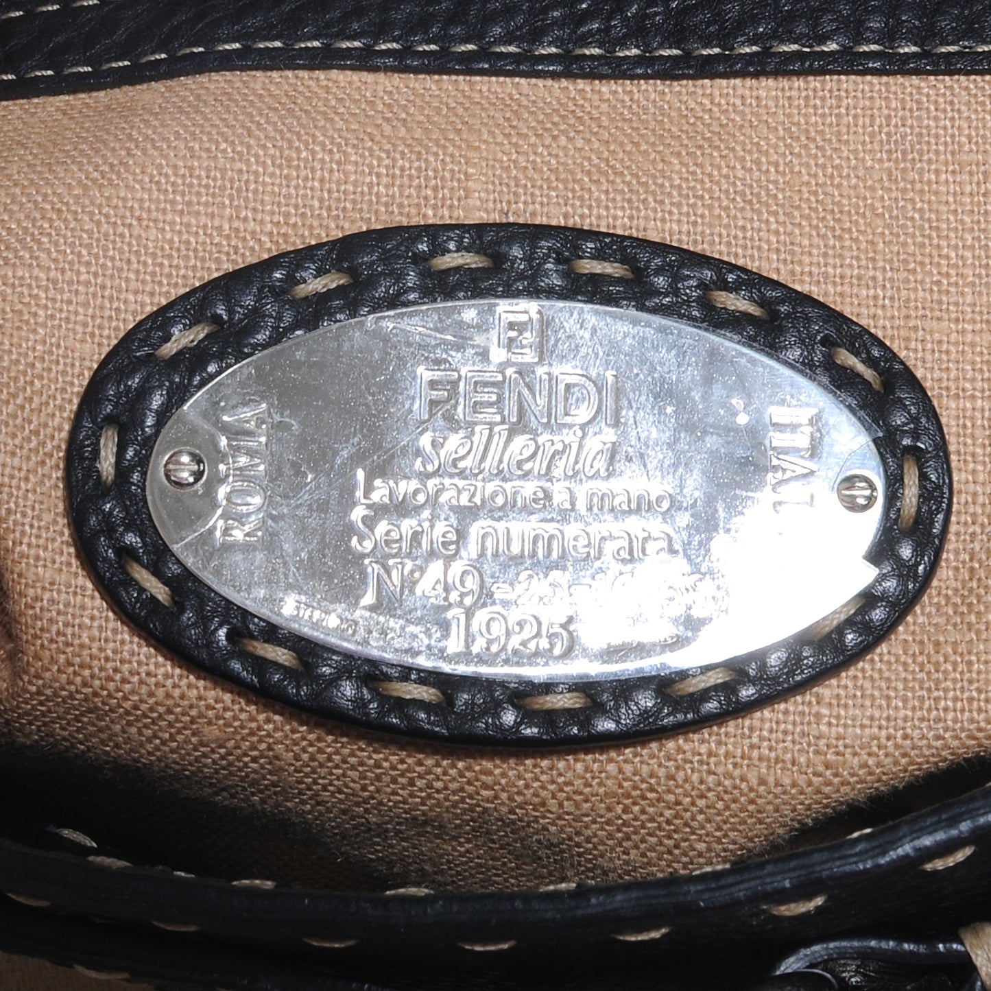 Canvas Calfskin Romano Selleria Villa Borghese Equestrian Satchel