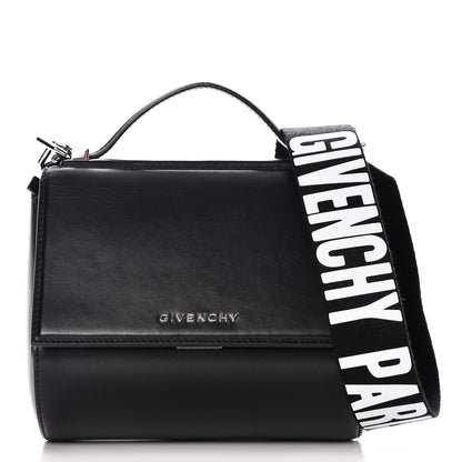 Givenchy Calfskin Mini Pandora Box Logo Strap Crossbody Bag Black 1 of 8