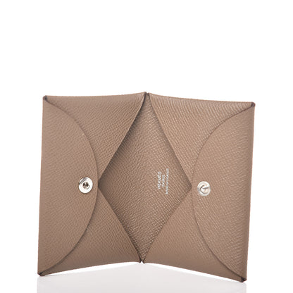 Hermes Epsom Calvi Card Case Etoupe 5 of 8