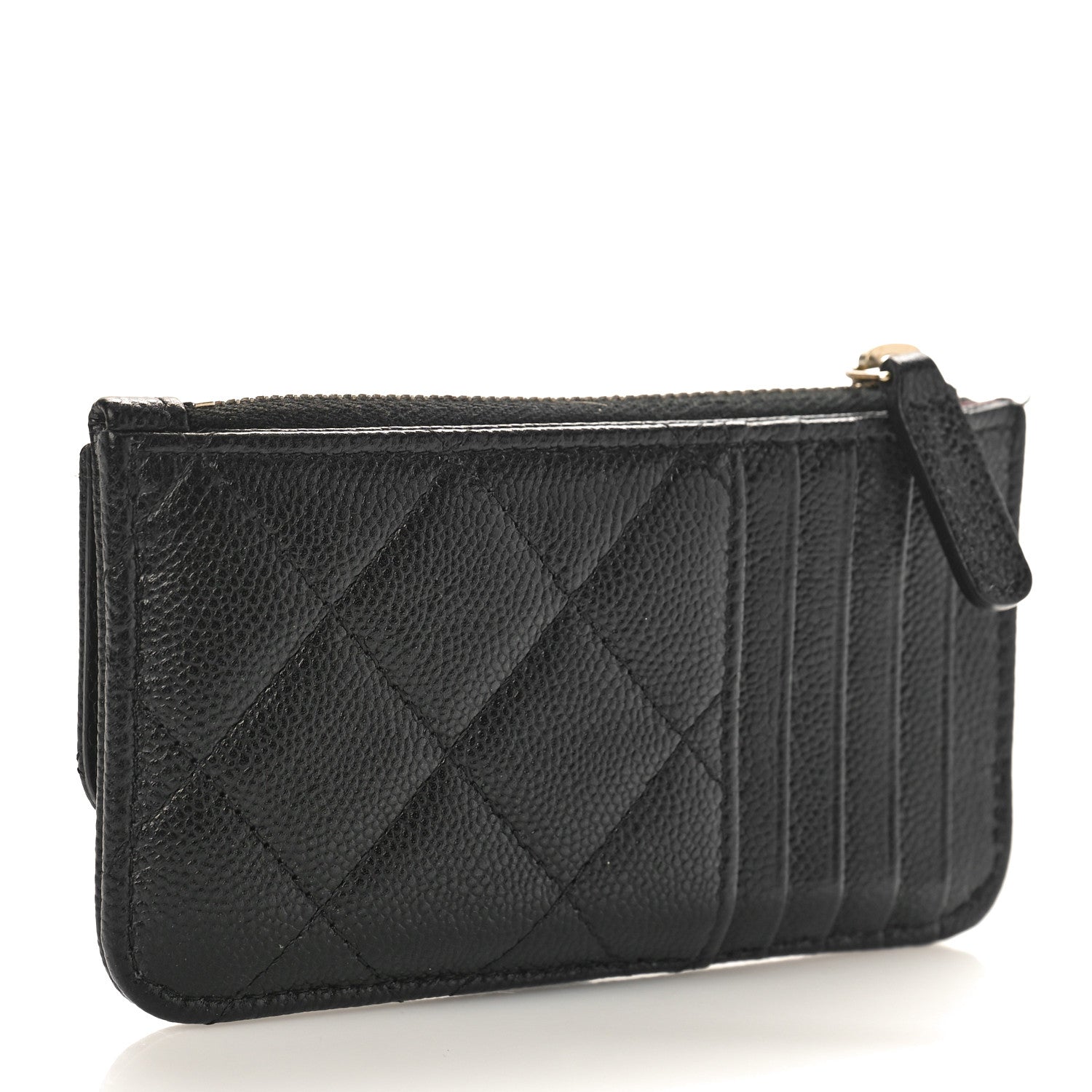 Chanel Caviar Quilted Flap Zip Card Holder Black 3 of 9