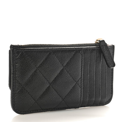 Chanel Caviar Quilted Flap Zip Card Holder Black 3 of 9