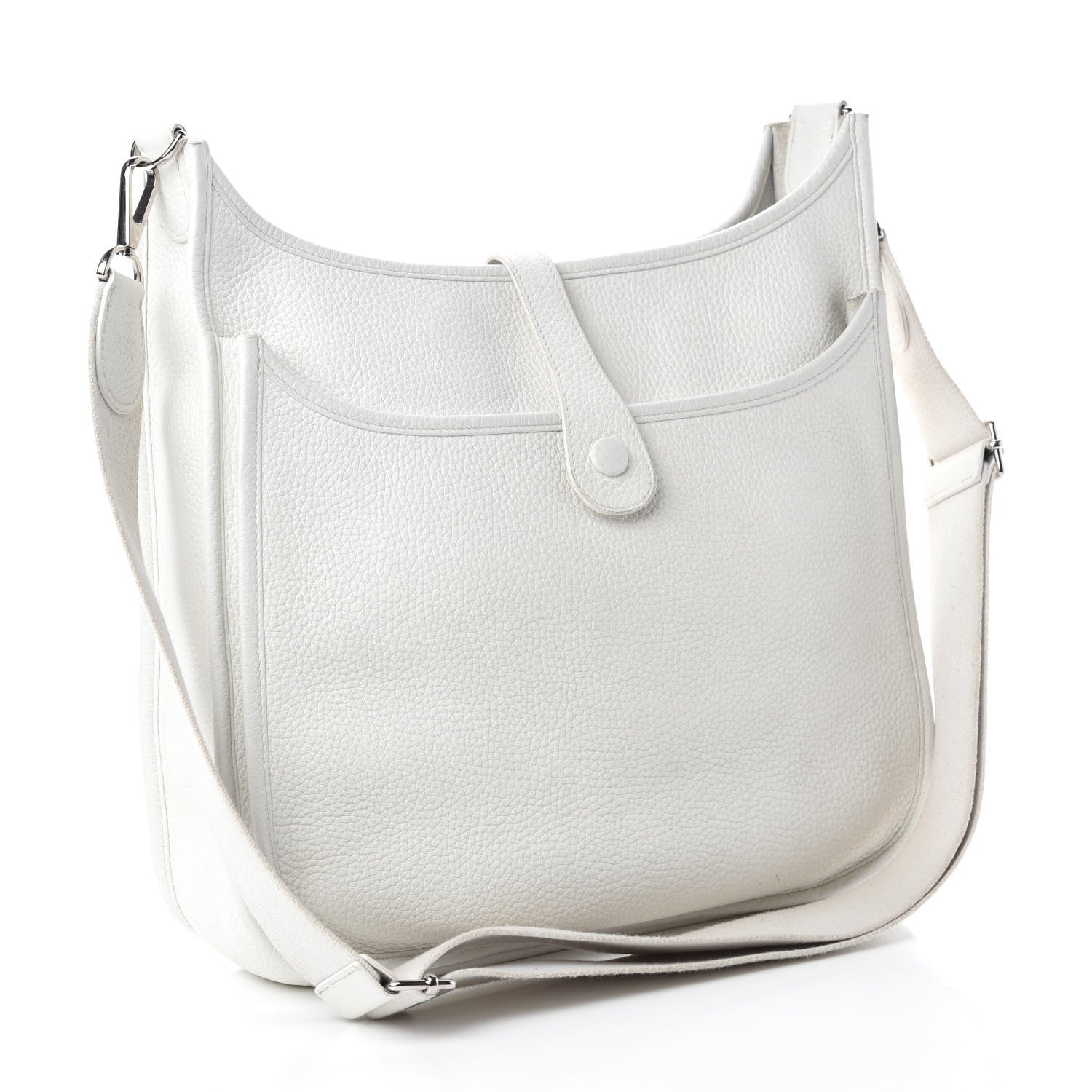Hermes Taurillon Clemence Evelyne III GM White 3 of 11
