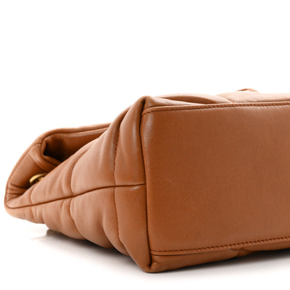 Saint Laurent Lambskin Quilted Small Loulou Puffer Monogram Chain Satchel Dark Dark Honey 9 of 10