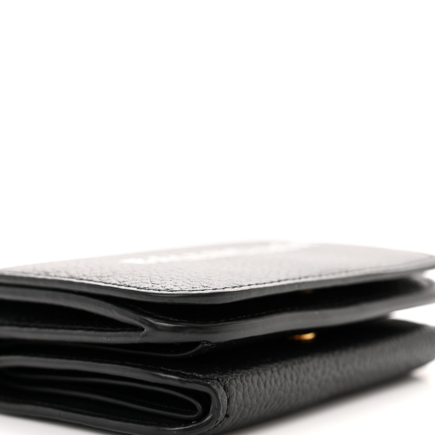 Balenciaga Grained Calfskin Logo Mini Cash Wallet On Chain Black White 8 of 10