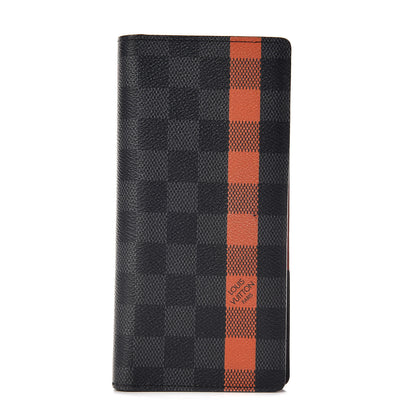 Louis Vuitton Damier Graphite Stripe Brazza Wallet Orange 1 of 10