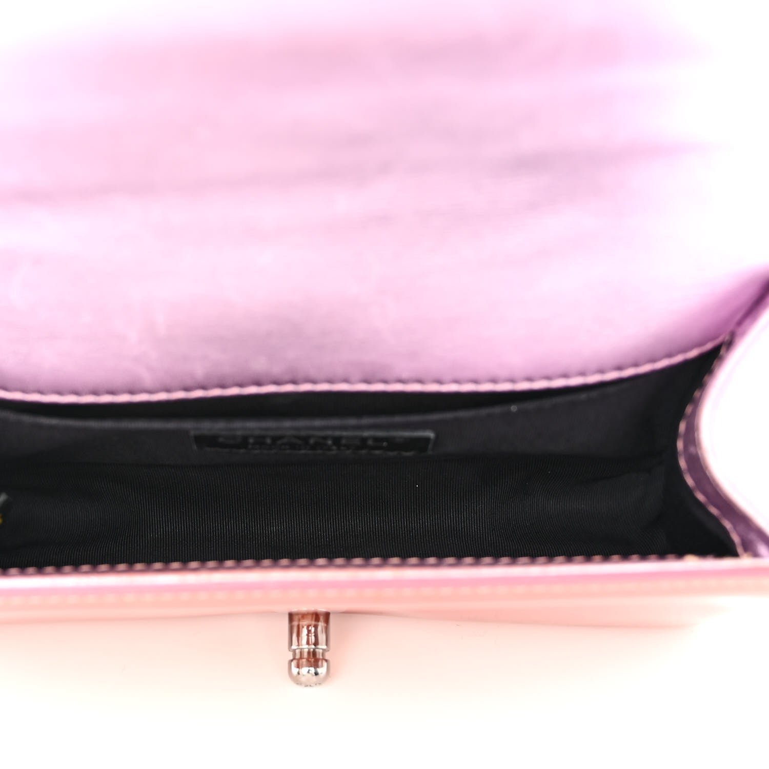 Chanel Metallic Patent Calfskin Quilted Small Boy Flap Pink 5 of 13