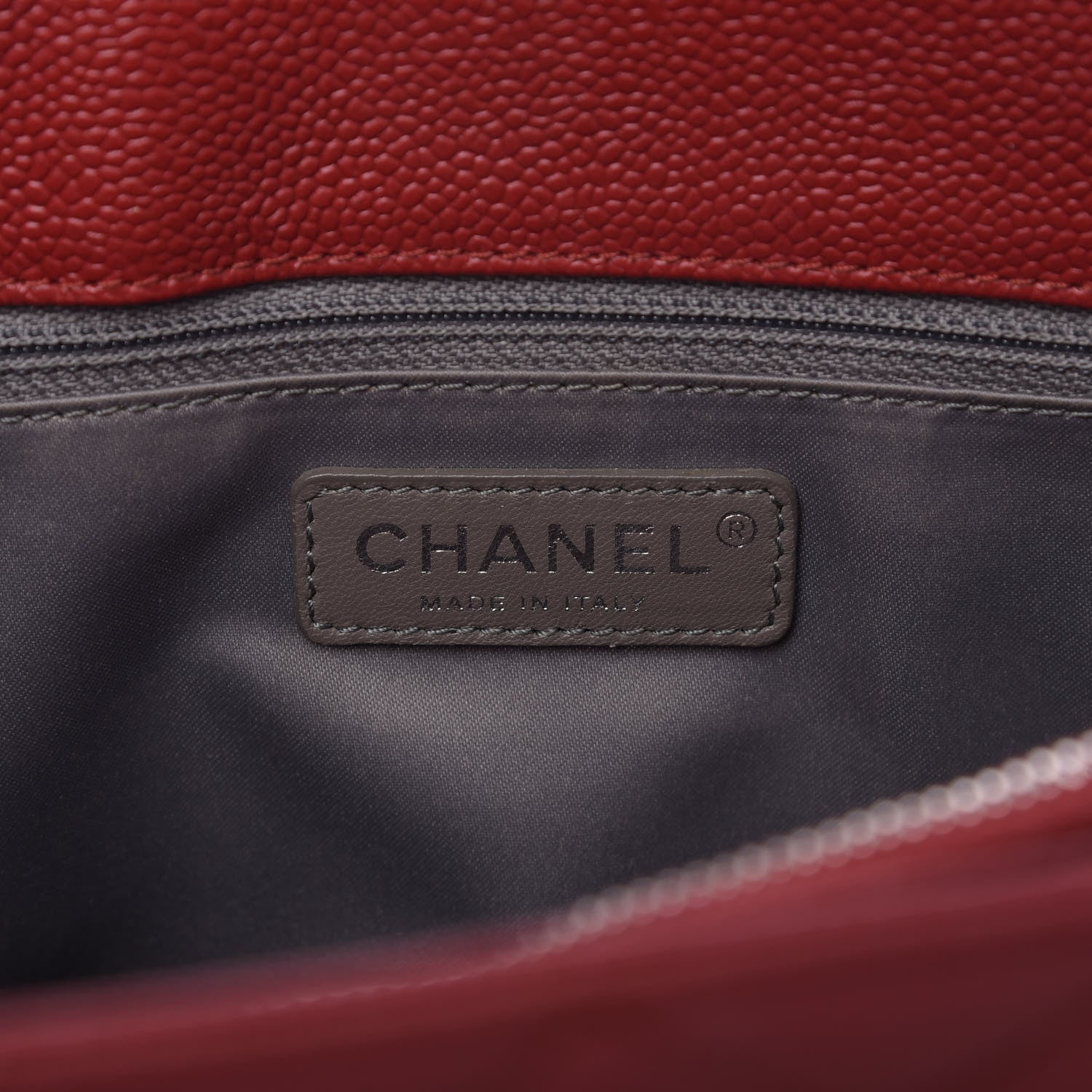 Chanel Caviar Quilted Grand Shopping Tote GST Red 8 of 9