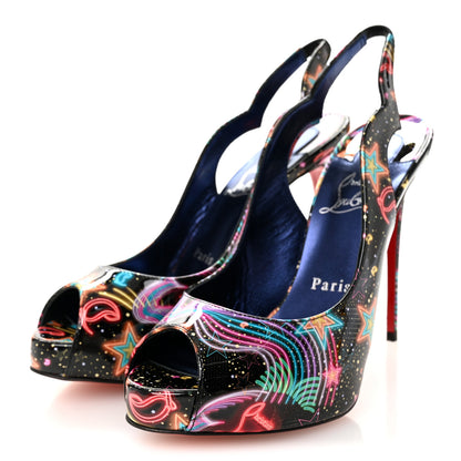 Christian Louboutin Patent Starlight Hot Chick Slingback Alta 120 Pumps 37.5 Multicolor 4 of 8