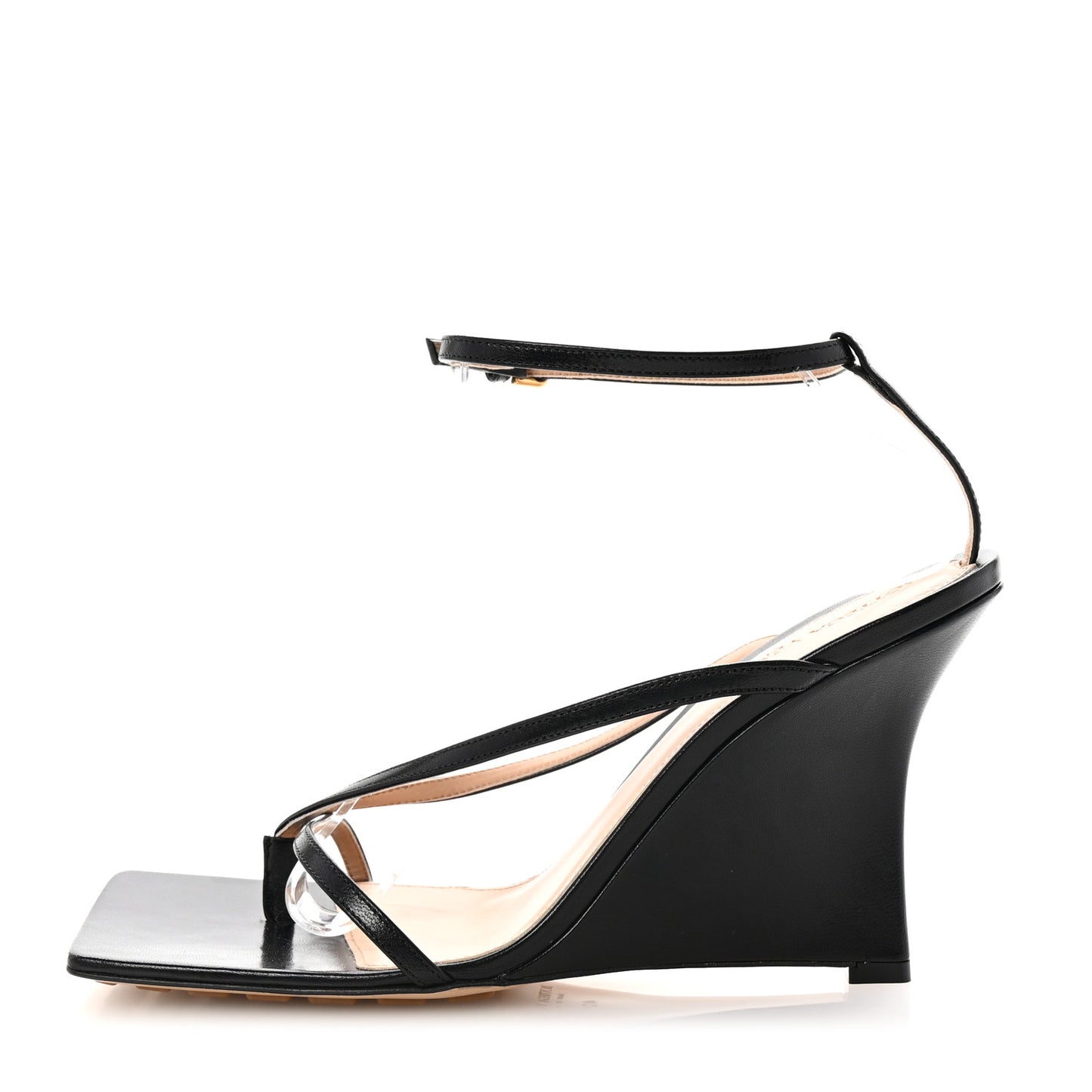 Lambskin Stretch Multi Strap 90mm Sandals 40 Black
