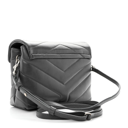 Saint Laurent Calfskin Y Quilted Monogram Toy Loulou Crossbody Bag Storm 3 of 10