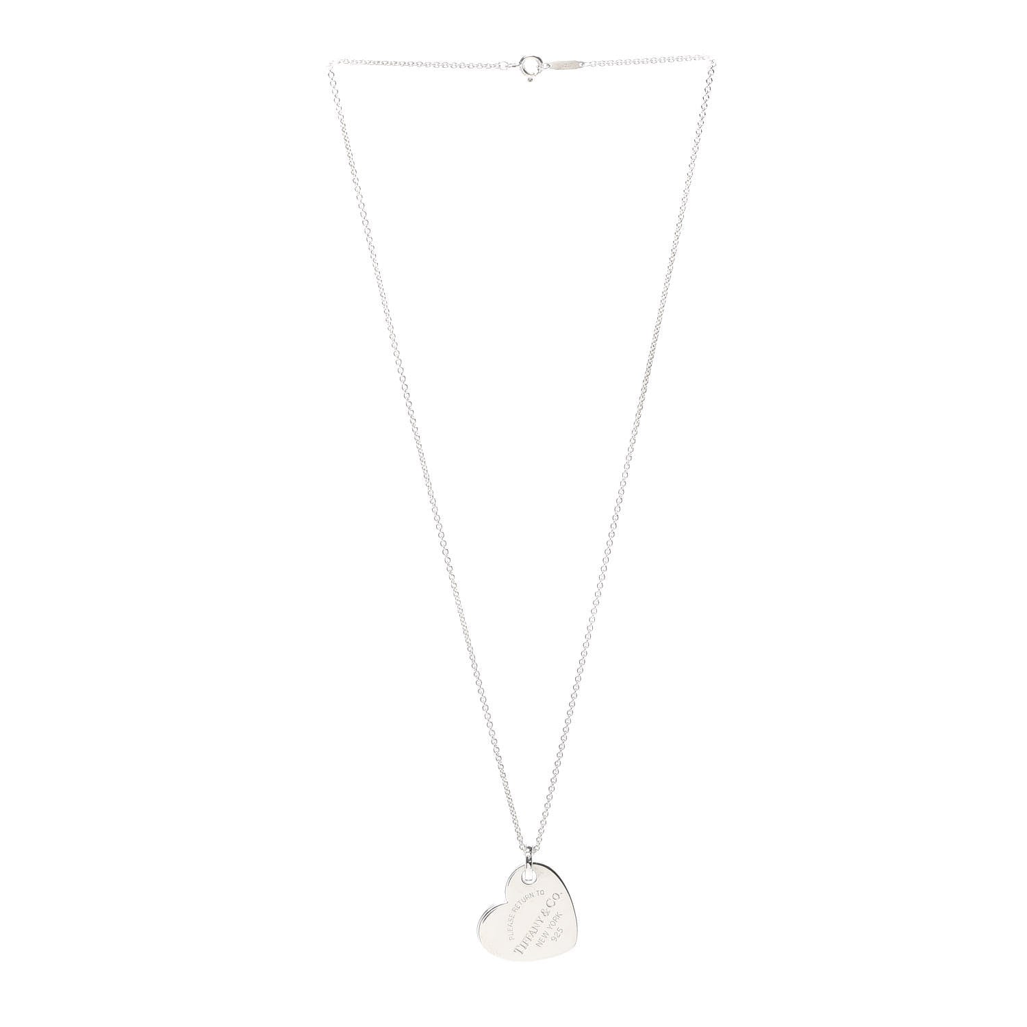 Tiffany Sterling Silver Return To Double Heart Necklace 3 of 7