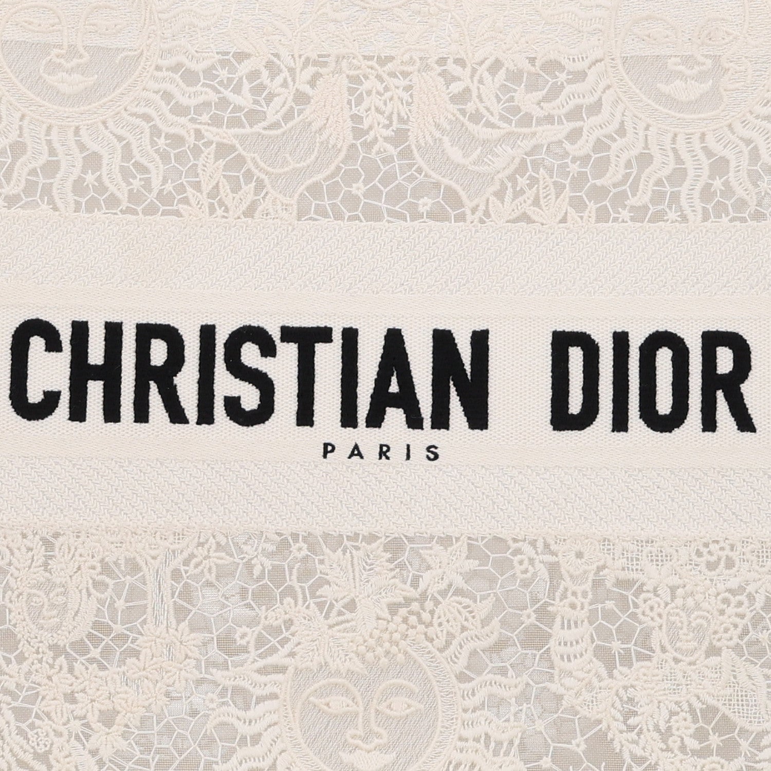 Christian Dior Embroidered 3D Macrame D-Lace Butterfly Medium Book Tote White 7 of 9