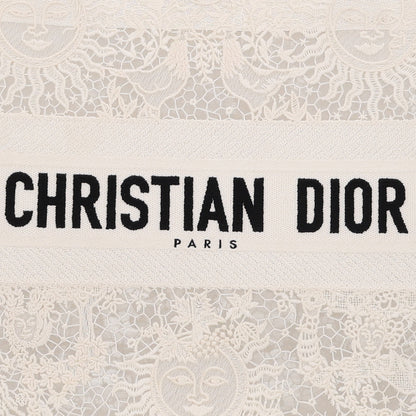 Christian Dior Embroidered 3D Macrame D-Lace Butterfly Medium Book Tote White 7 of 9
