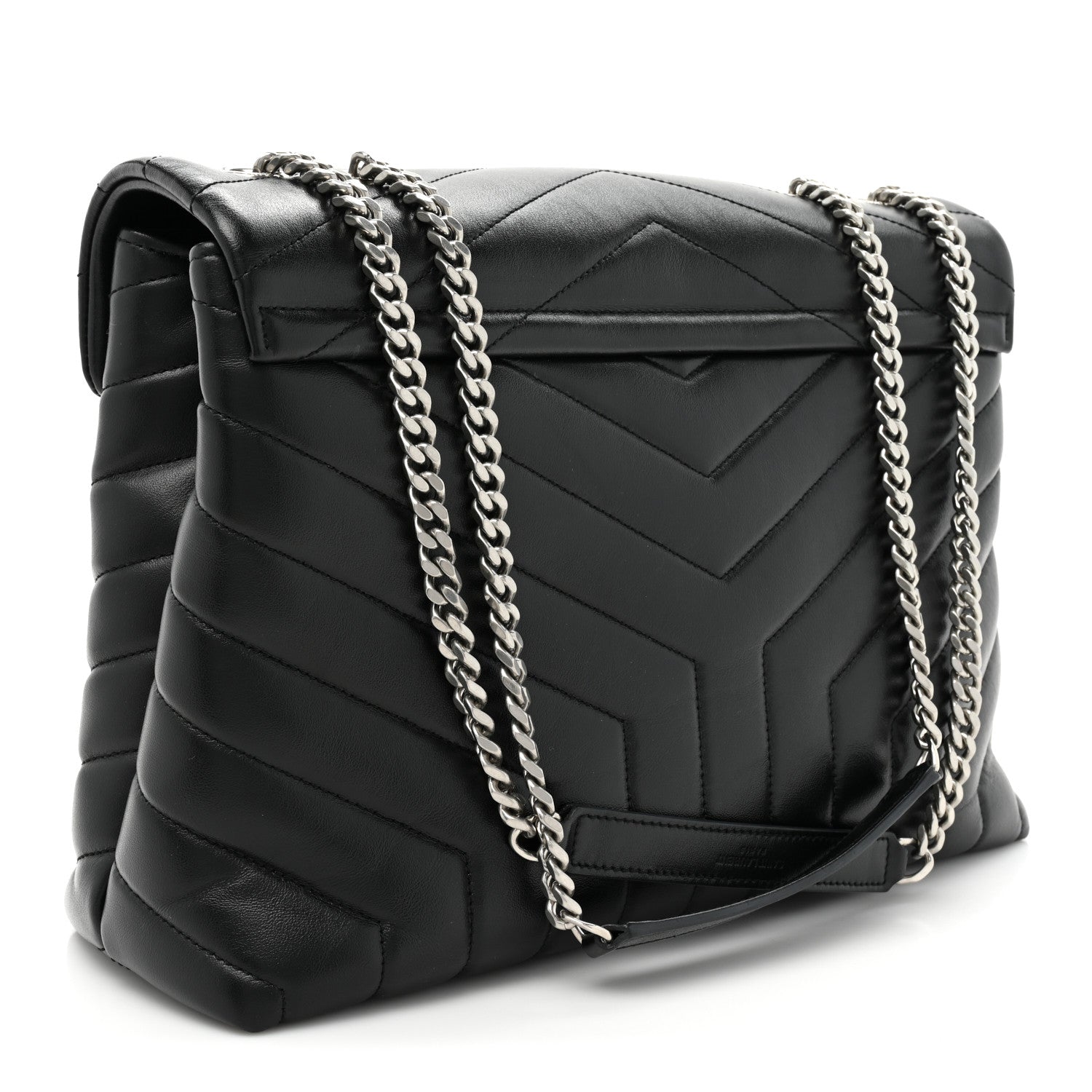 Saint Laurent Calfskin Y Quilted Monogram Medium Loulou Chain Satchel Black 2 of 13