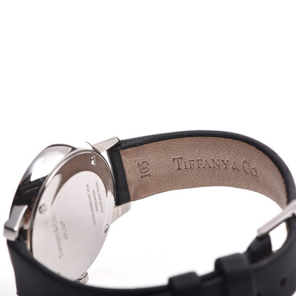 Tiffany Stainless Steel Satin Diamond Bezel 31mm Atlas 2-Hand Quartz Watch Black 7 of 9