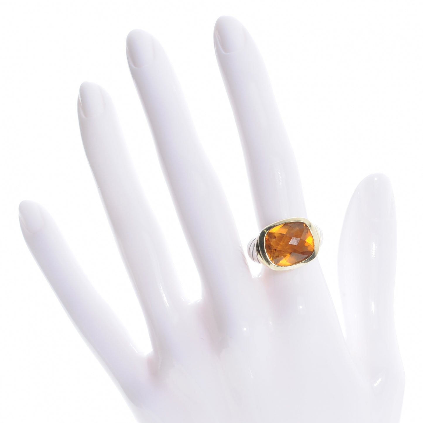 Sterling Silver and 14k Citrine Ring 7