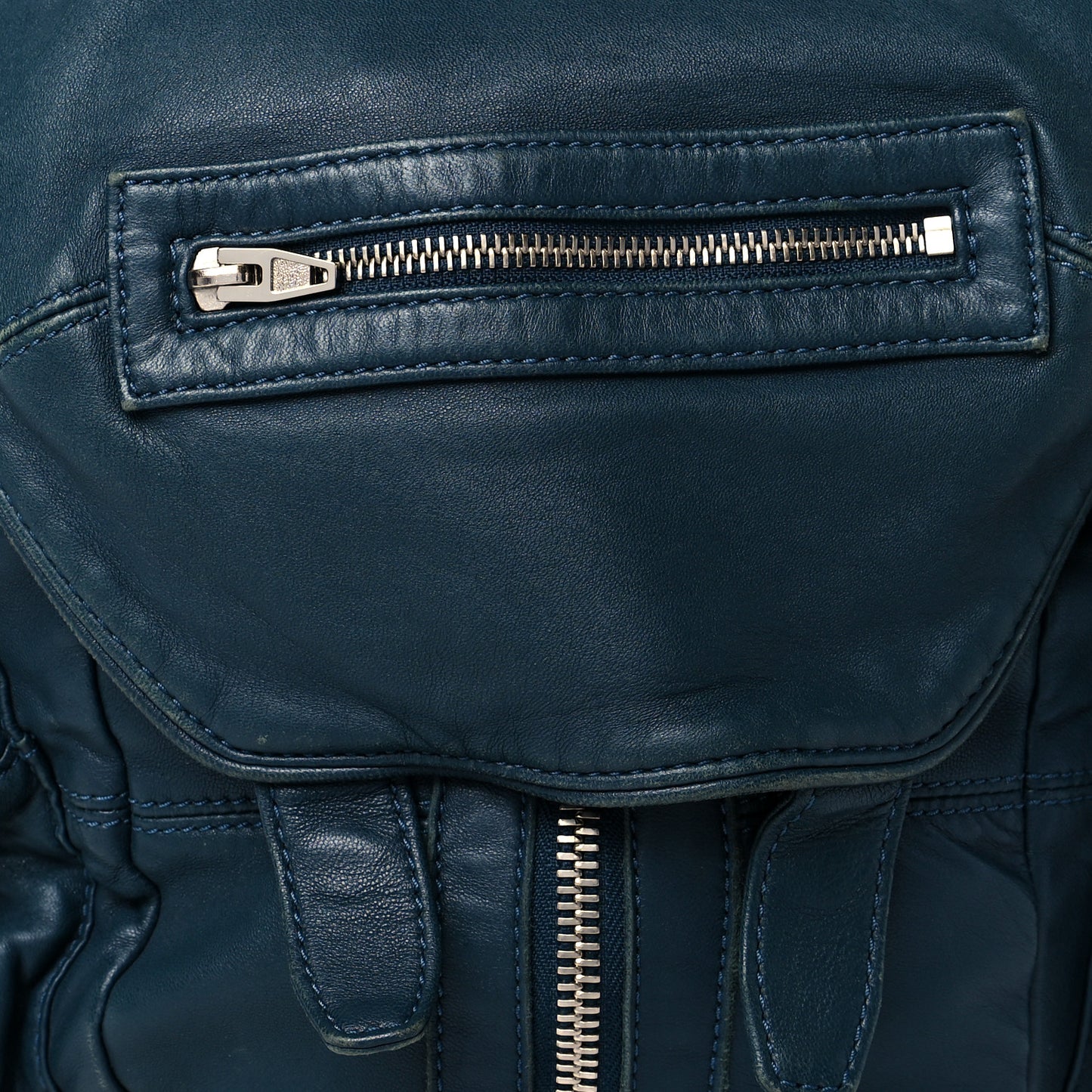 Lambskin Mini Marti Backpack Petrol Rhodium Hardware