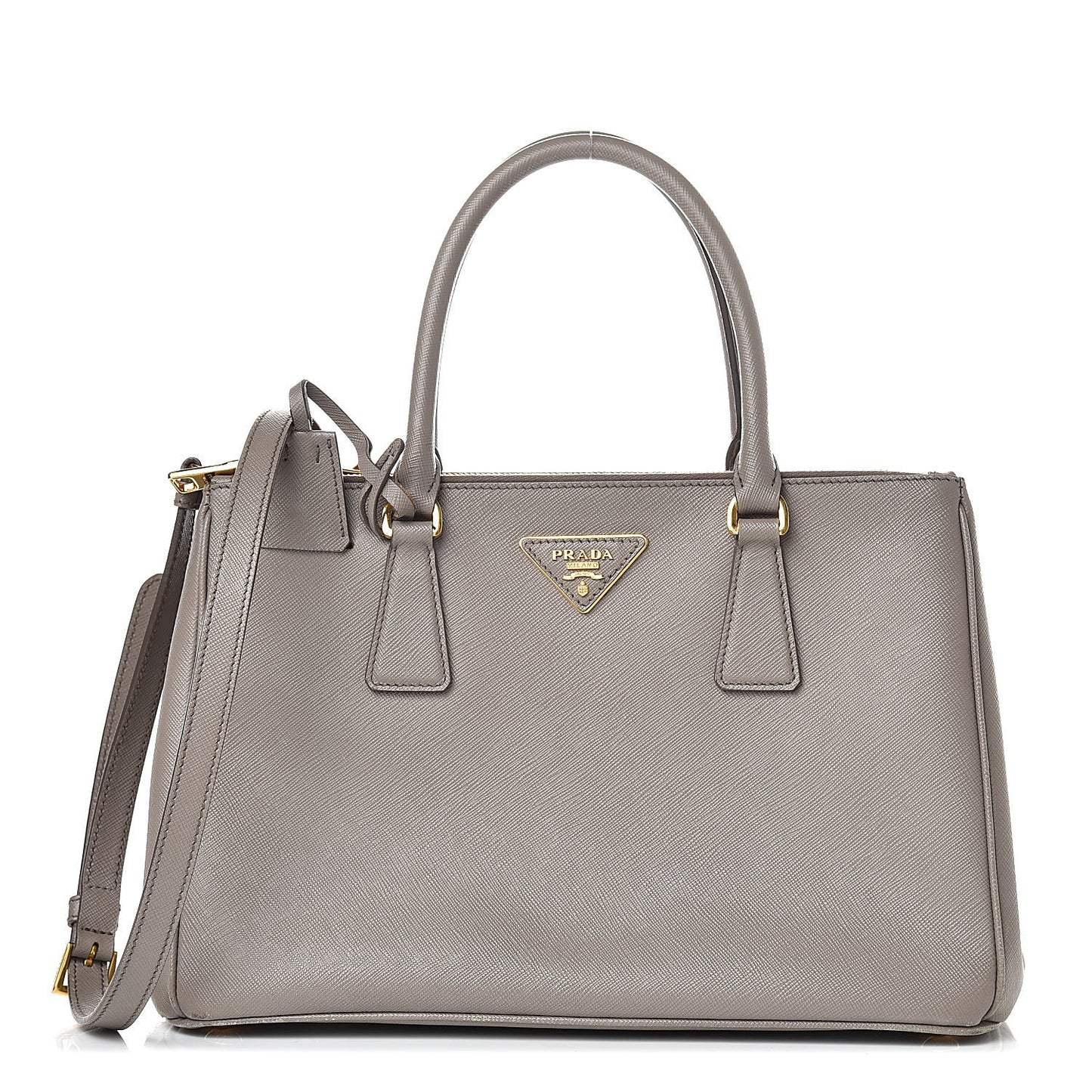 Saffiano Small Galleria Double Zip Tote Argilla