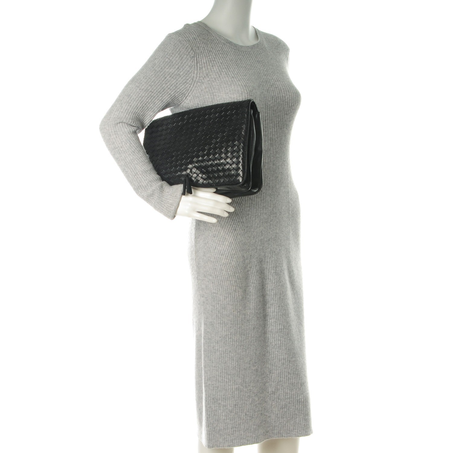 Bottega Veneta BOTTEGA VENETA Nappa Intrecciato Flap Clutch Nero Black 2 of 6