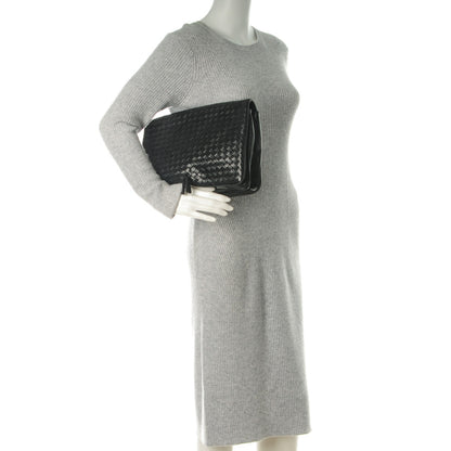 Bottega Veneta BOTTEGA VENETA Nappa Intrecciato Flap Clutch Nero Black 2 of 6
