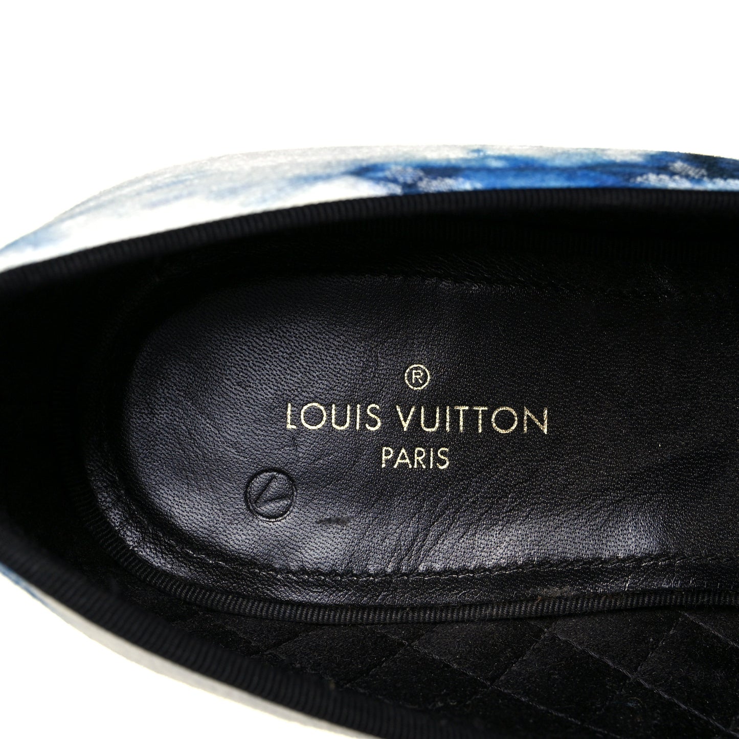 Monogram Denim Tie Dye Mens Auteuil Slippers 7.5 Navy Blue
