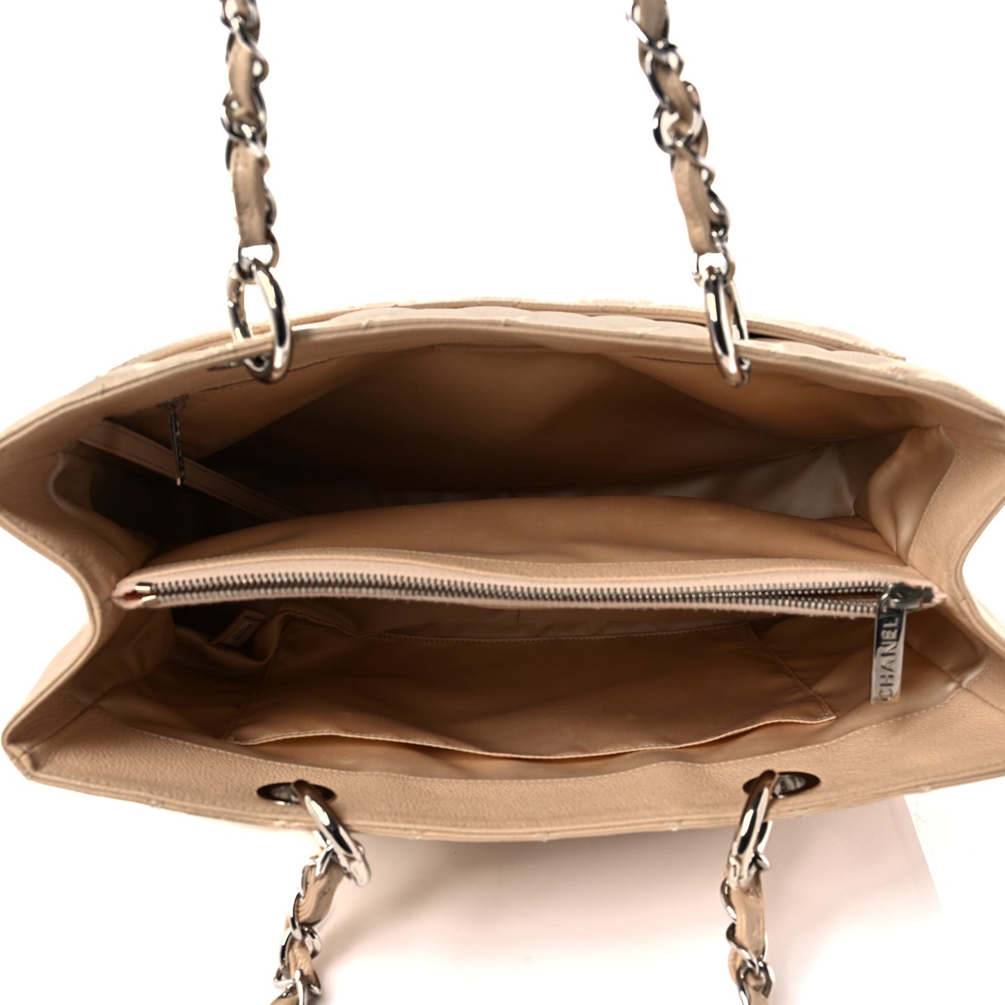 Caviar Quilted Grand Shopping Tote GST Beige Clair