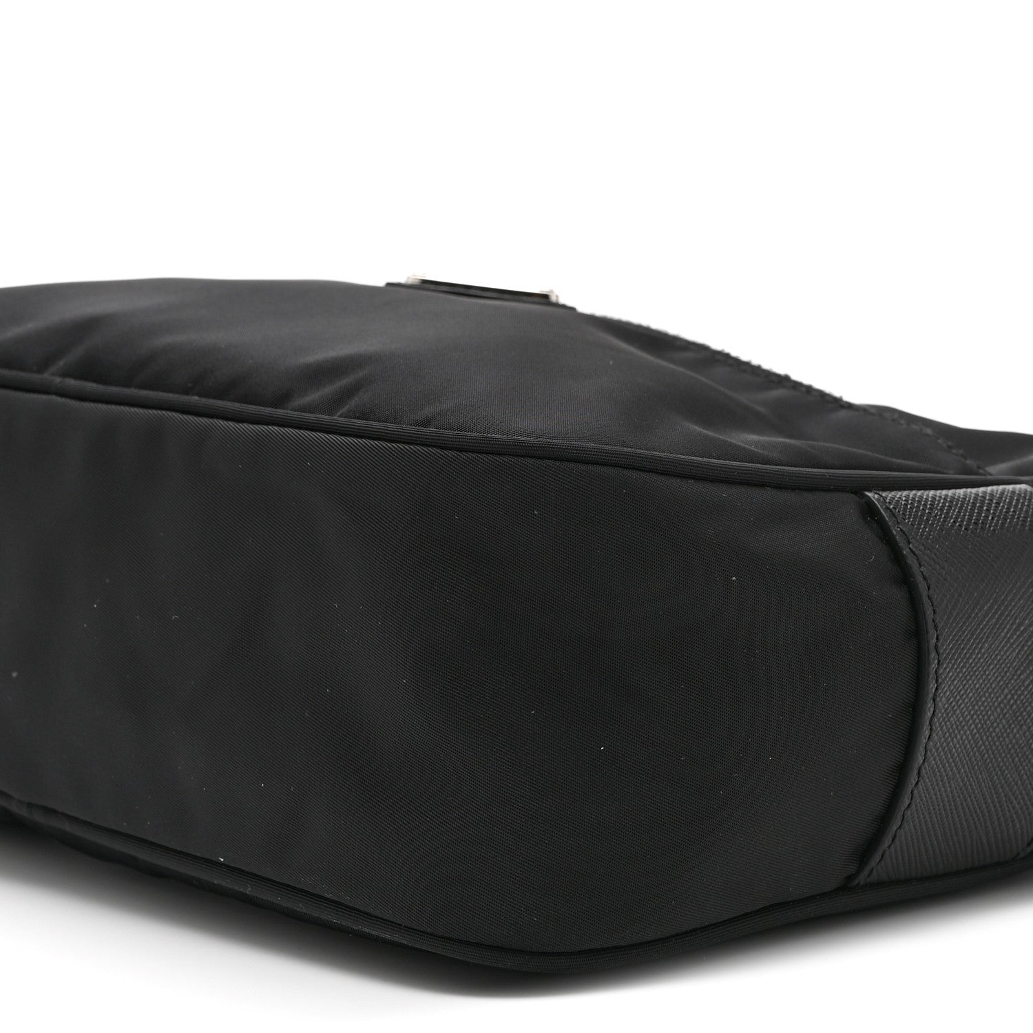 Prada Re-Nylon Vela Saffiano Pocket Double Zip Shoulder Bag Black 10 of 10