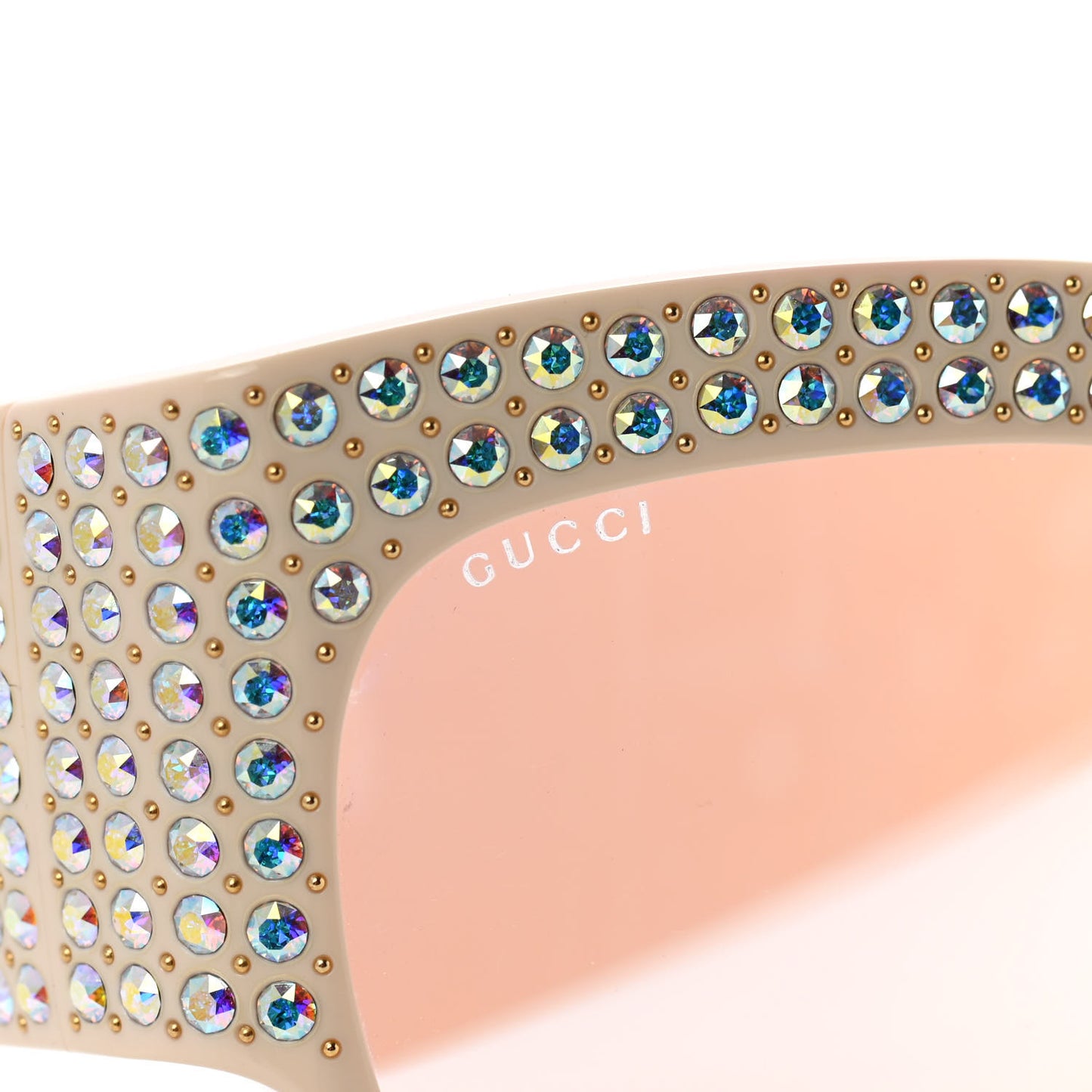 Acetate Crystal Oversize Hollywood Forever Sunglasses GG0144S Ivory