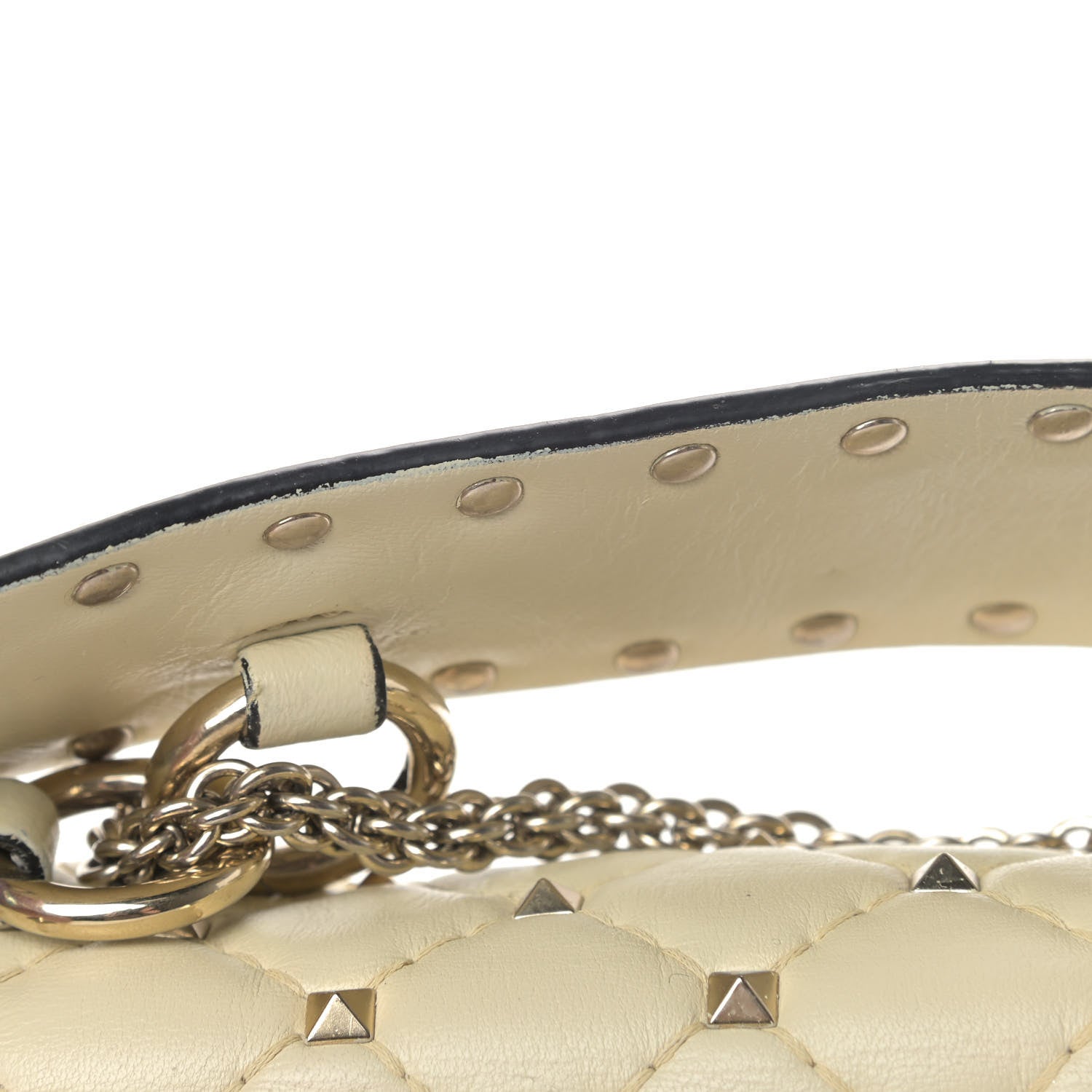 Valentino Garavani Nappa Small Rockstud Spike Shoulder Bag Light Ivory 7 of 9