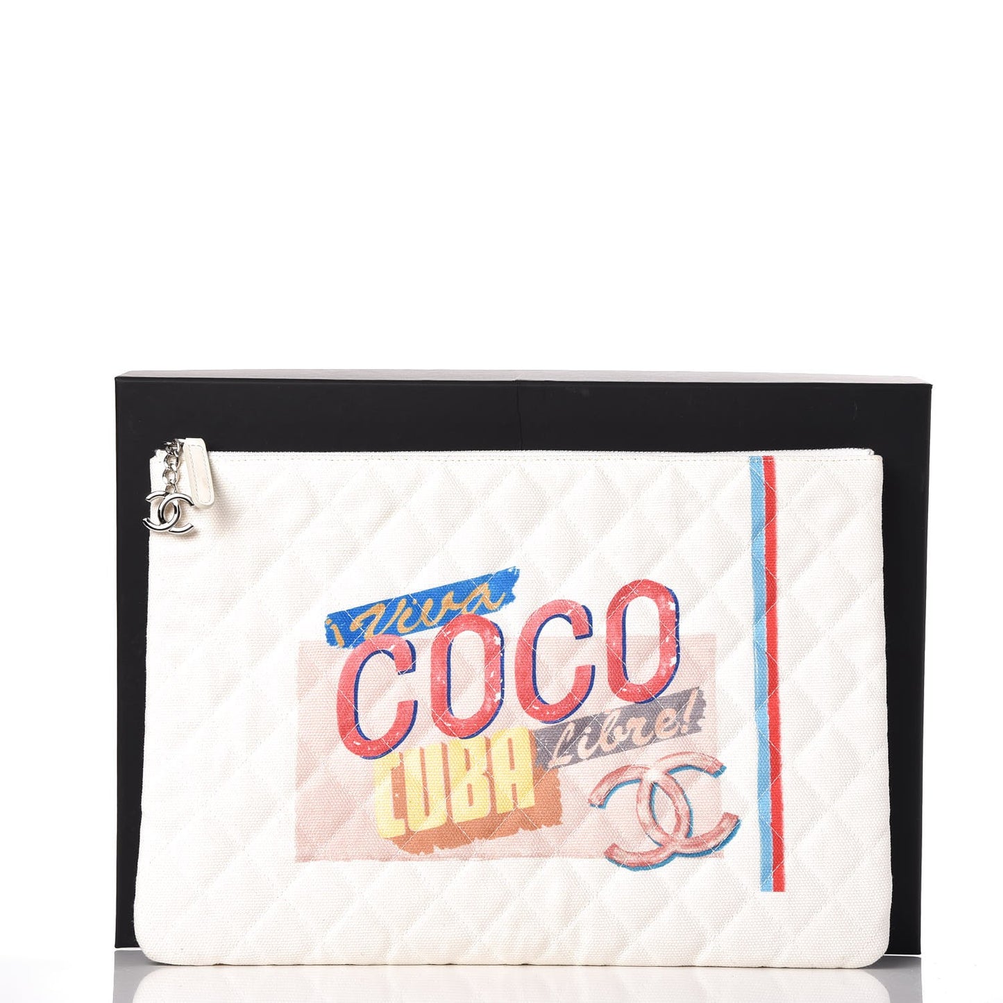 Canvas Large Coco Cuba Cosmetic Case Yellow Turquoise