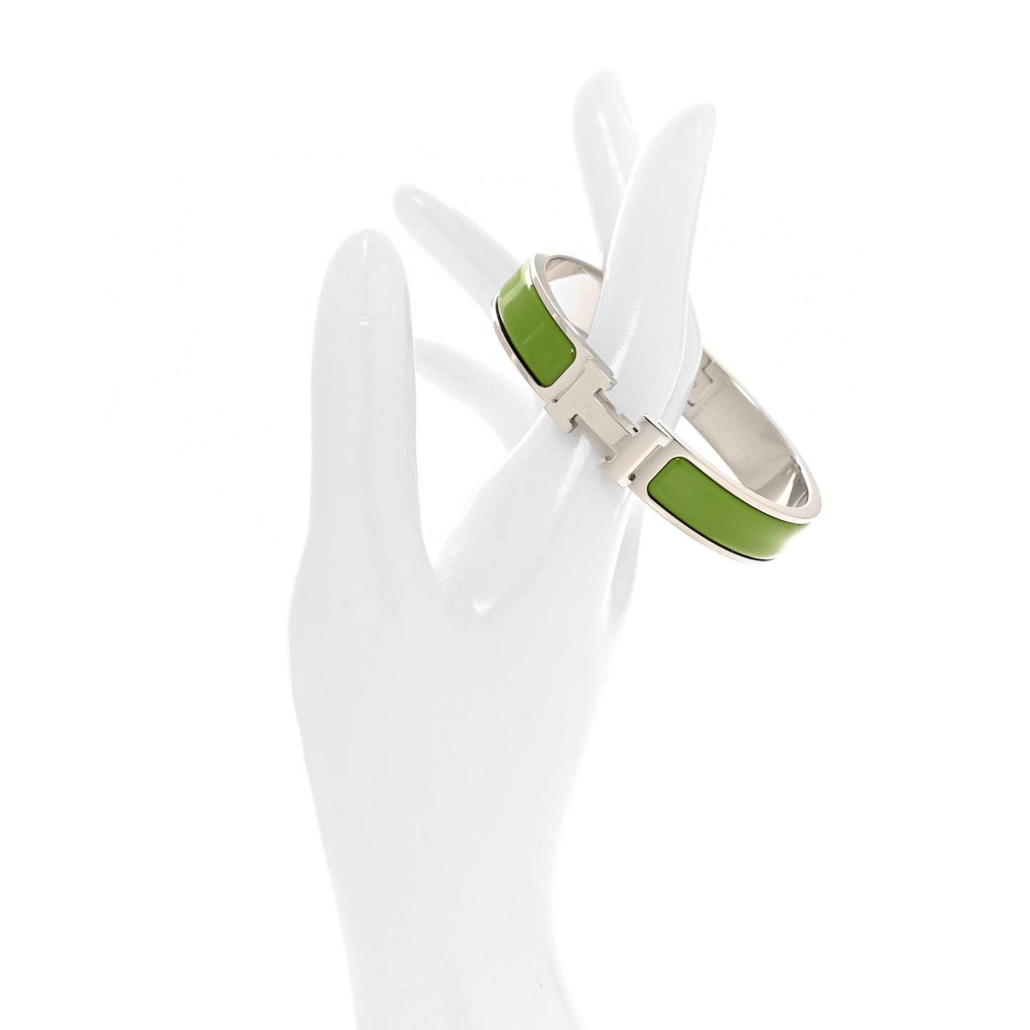 Enamel Narrow Clic Clac H Bracelet PM Vert Prairie