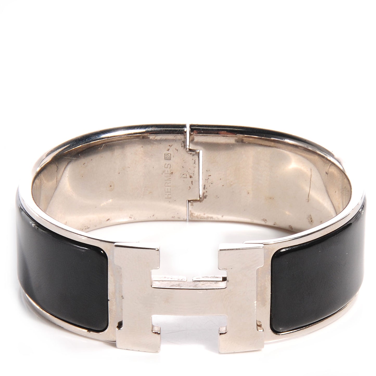 Enamel Clic Clac H Bracelet Wide PM Black