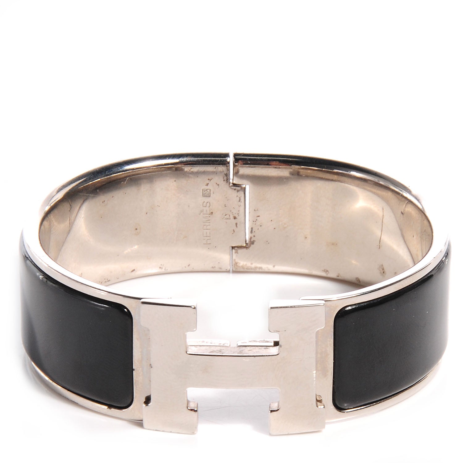 Hermes Enamel Clic Clac H Bracelet Wide PM Black 1 of 4