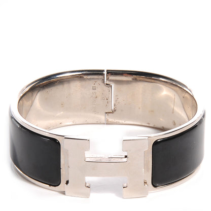 Hermes Enamel Clic Clac H Bracelet Wide PM Black 1 of 4