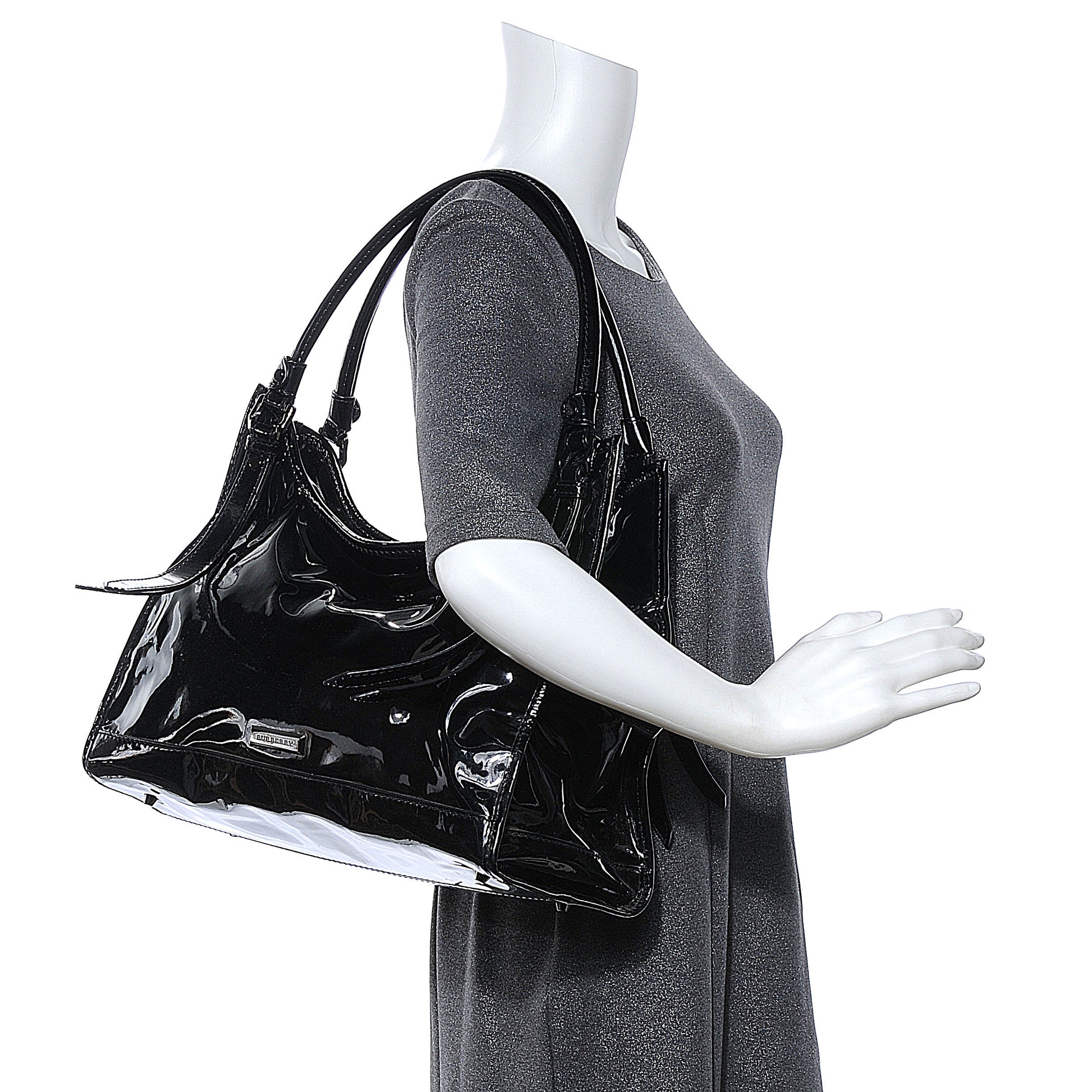 Burberry Patent Leather Tote Black 3 of 9