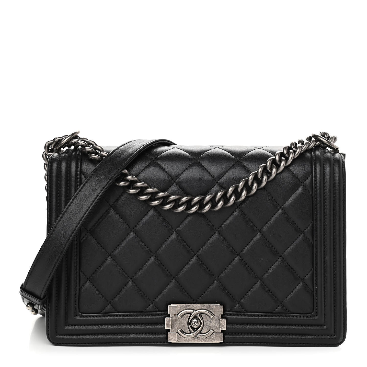 Chanel Lambskin Quilted Medium Boy Flap Black 1 of 14