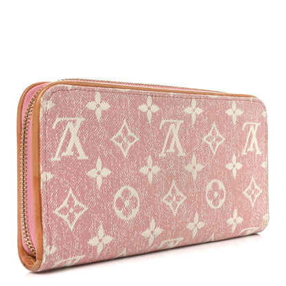 Louis Vuitton Denim Monogram Jacquard Zippy Wallet Pink 3 of 8