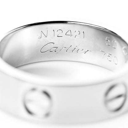 Cartier 18K White Gold 5.5mm LOVE Ring 50 5.25 4 of 4