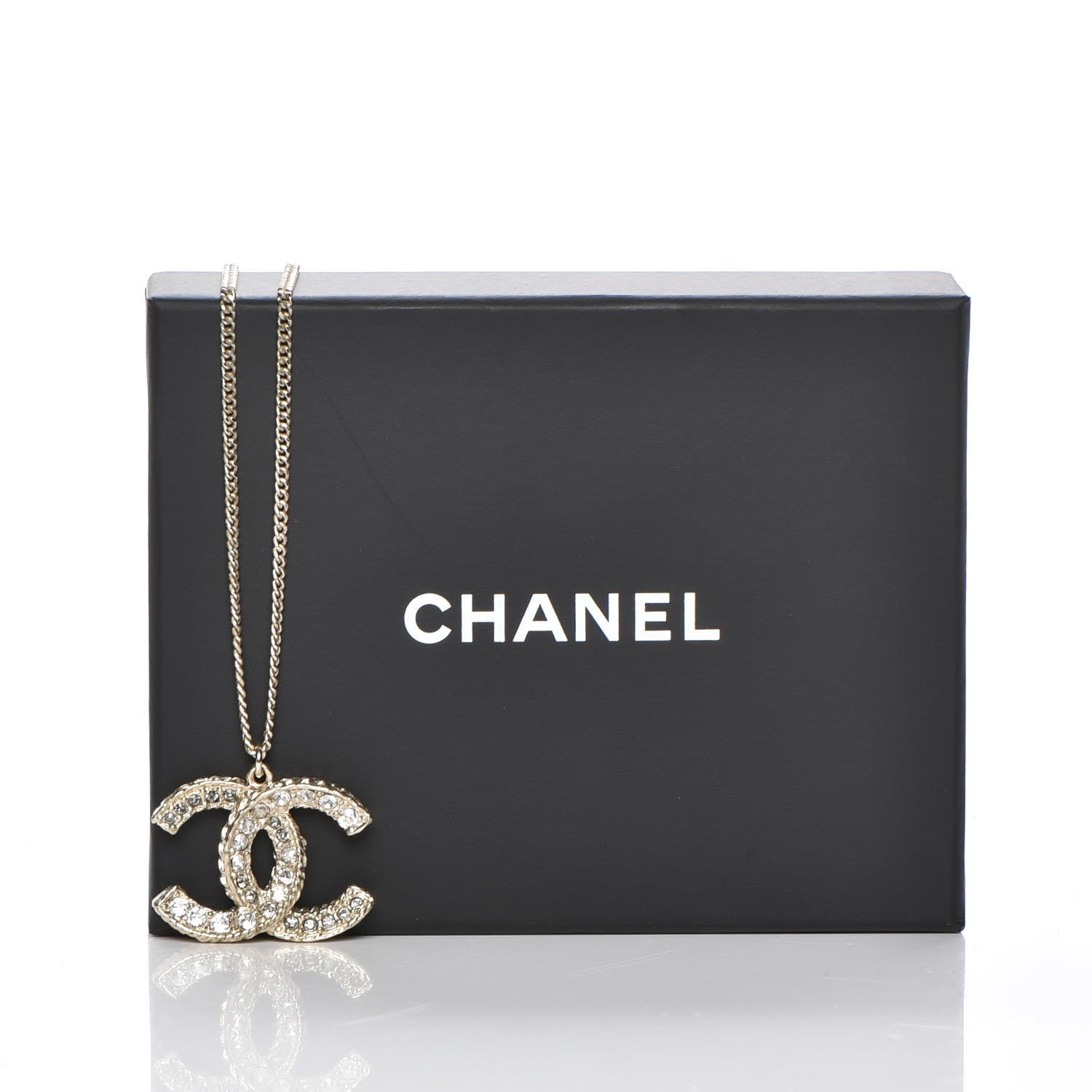 Chanel Baguette Crystal CC Necklace Light Gold 6 of 6
