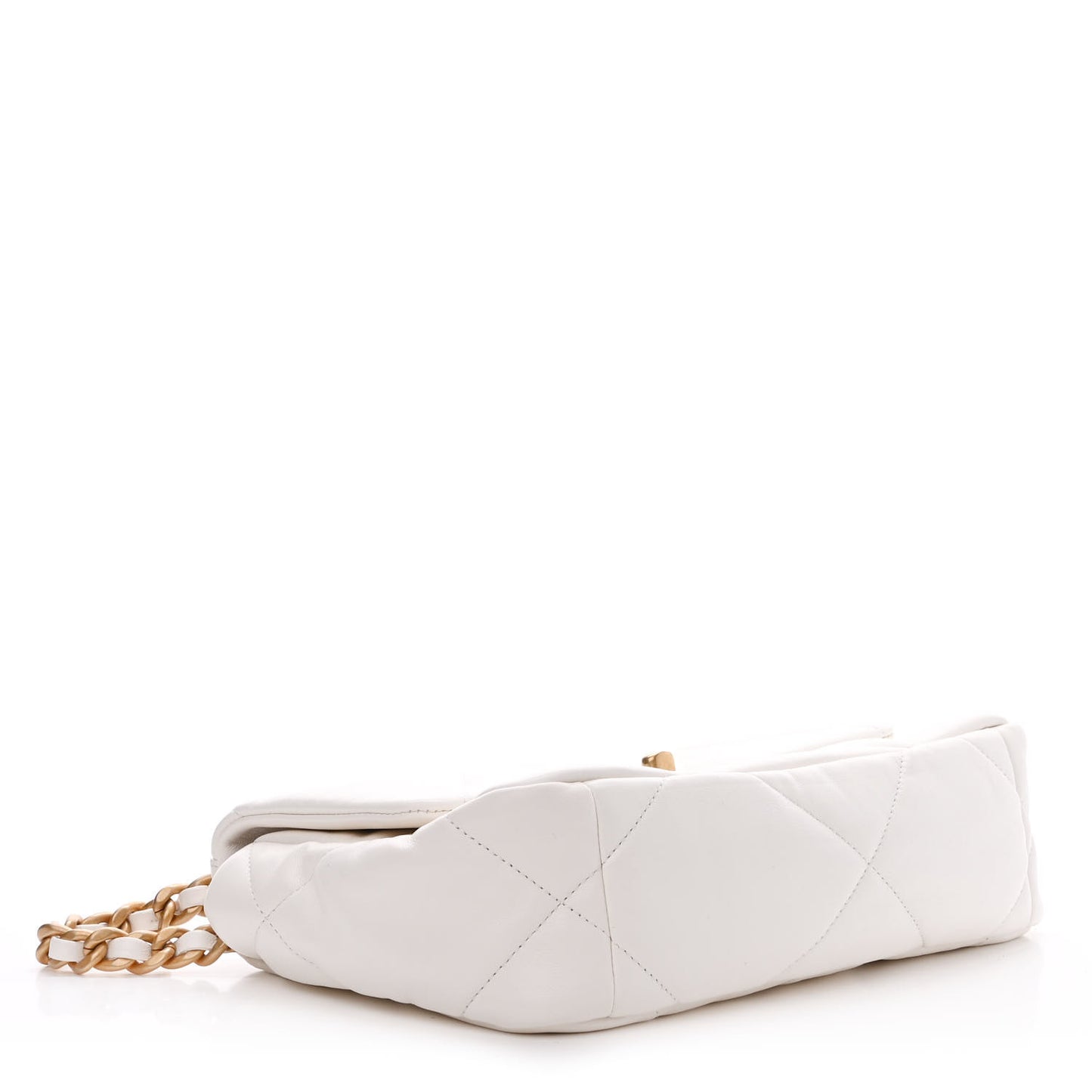 Lambskin Quilted Medium Chanel 19 Flap White
