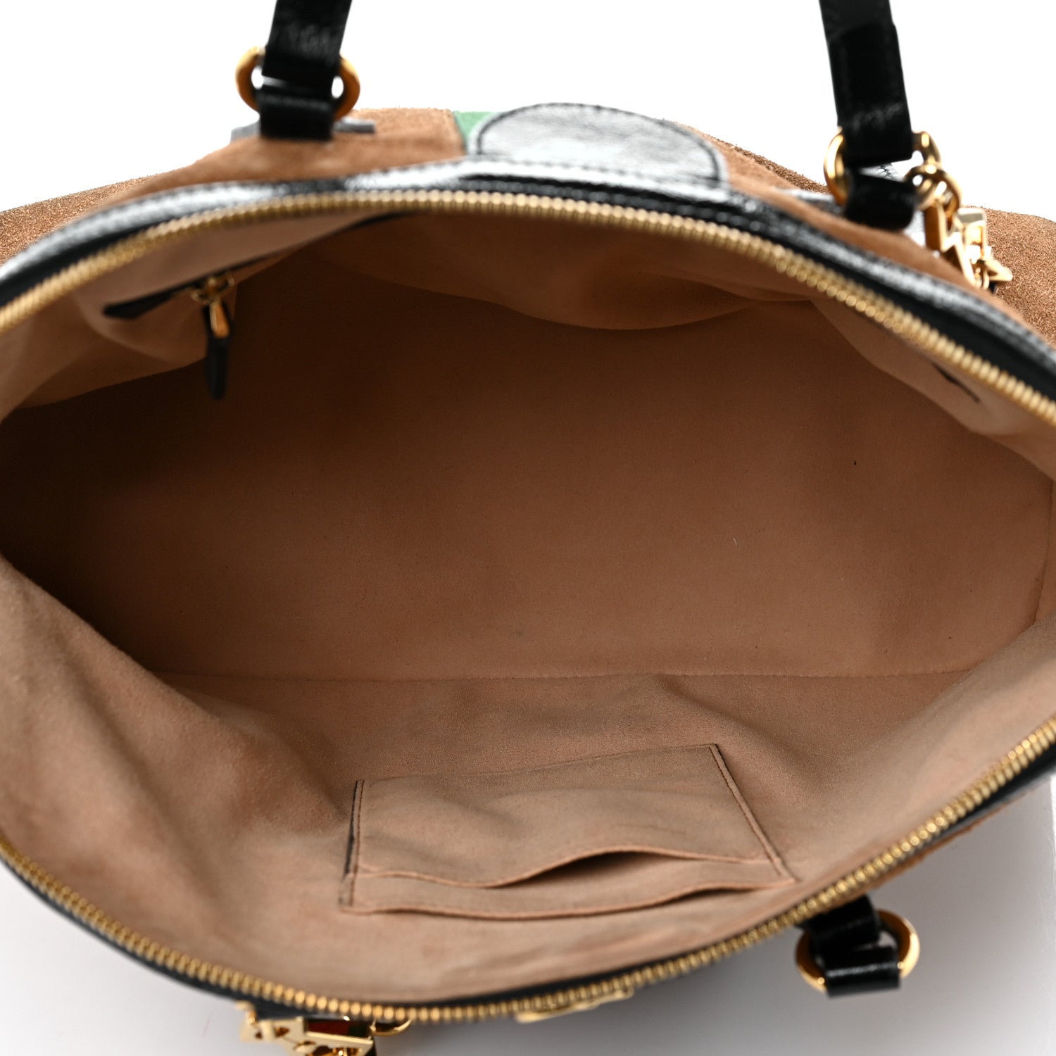 Gucci Suede Patent Web Medium Ophidia Top Handle Dome Bag Nocciola Black 5 of 10