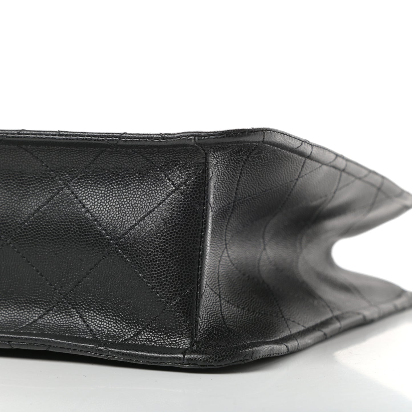 Caviar Quilted Sweet Classic Shopping Tote Black