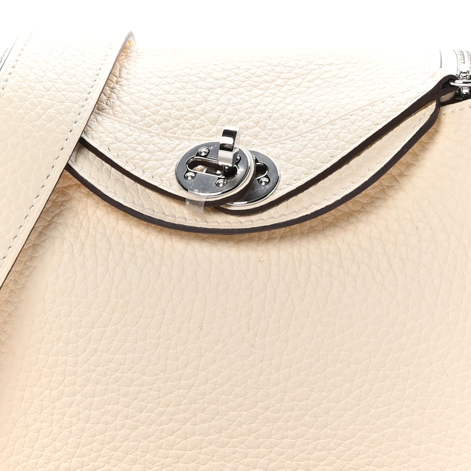 Hermes Taurillon Clemence Mini Lindy 20 Craie 8 of 12