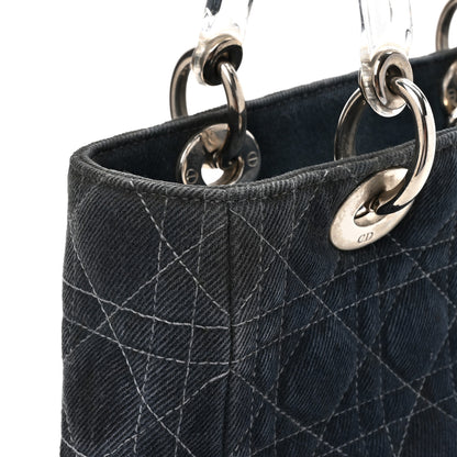 Christian Dior Denim Cannage Medium Lady Dior Blue 11 of 12